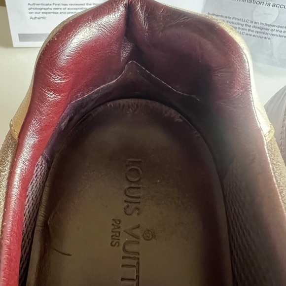 Authenticated Louis Vuitton Burgundy Suede Run Away Sneakers Men's Size 8/US 9 - Picture 13 of 16